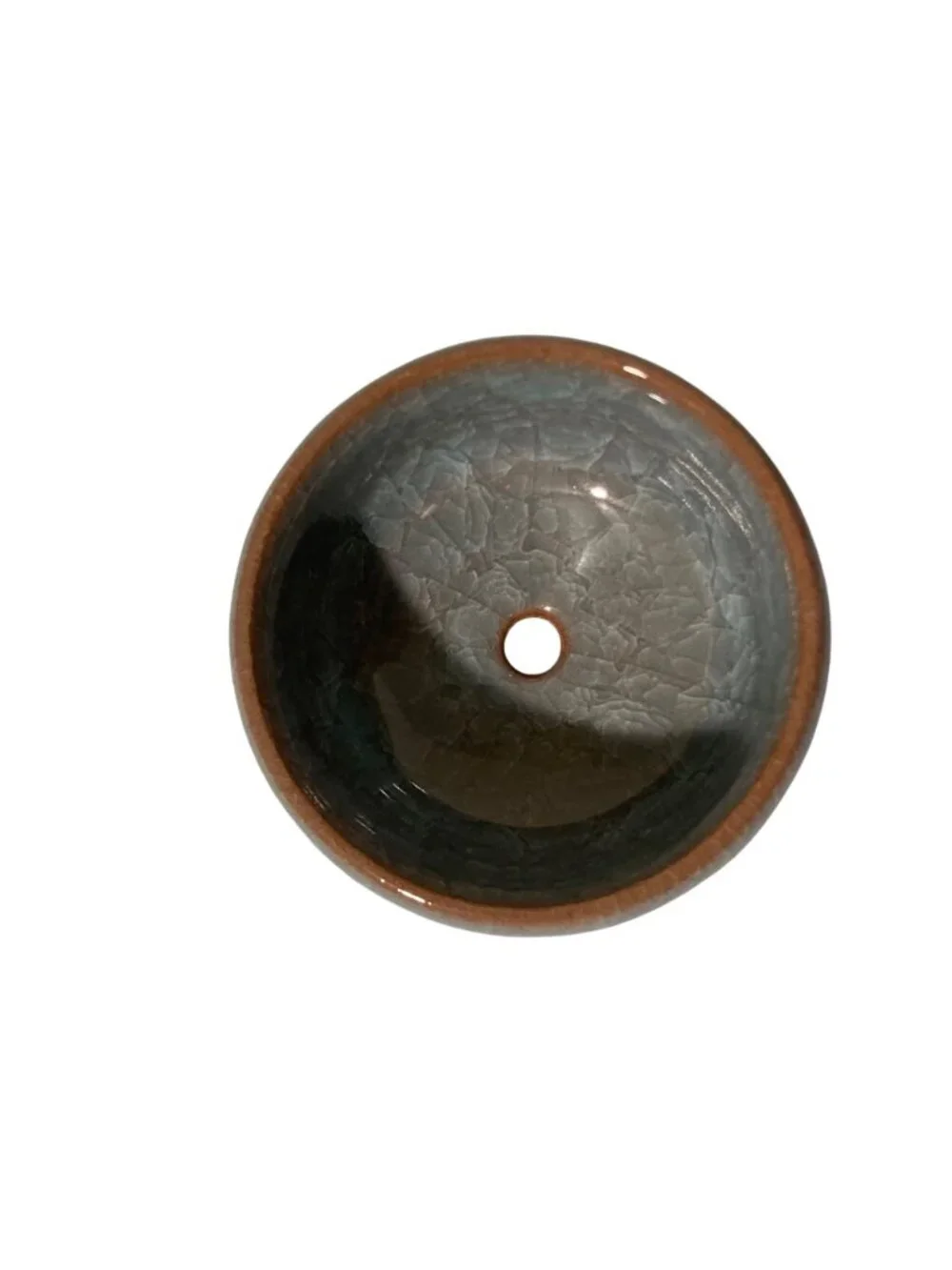 Miniature Crystalline Crackle Glaze Planter For Succulents Or Other Small Plants